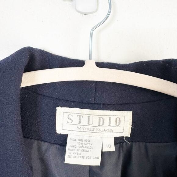 VTG STUDIO Michelle Stuart Wool Blend Sailor Style Peacoat Long Length Size 10 - Picture 3 of 16